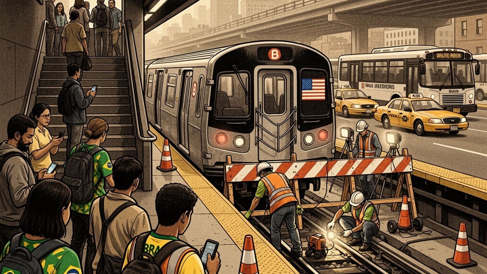 Ilustração interna: Linha Vermelha do metrô de Boston ficará totalmente fechada por 10 dias; veja como se preparar