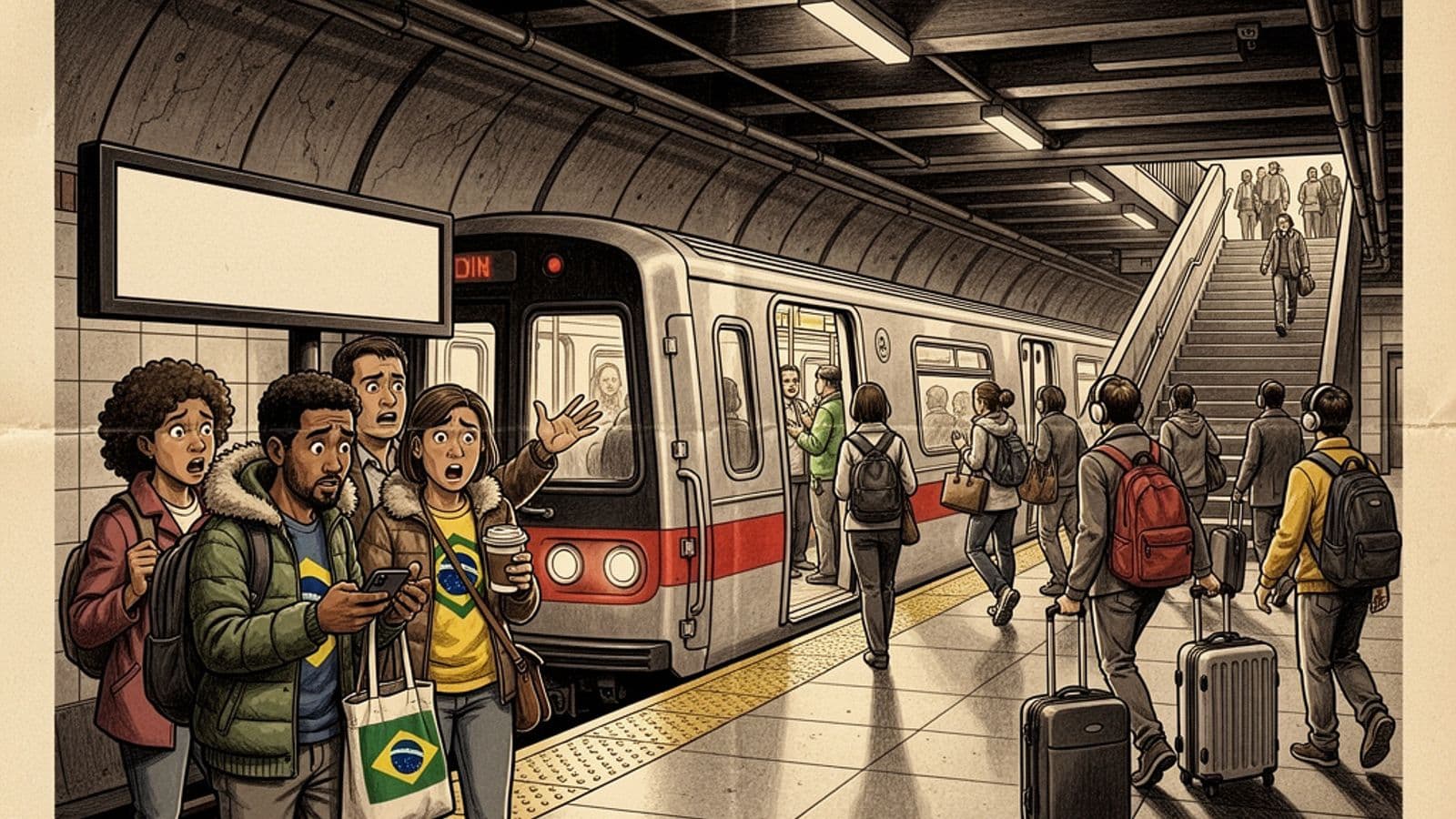 Ilustração interna: Linha Vermelha do metrô de Boston ficará fechada por 10 dias: saiba como se preparar