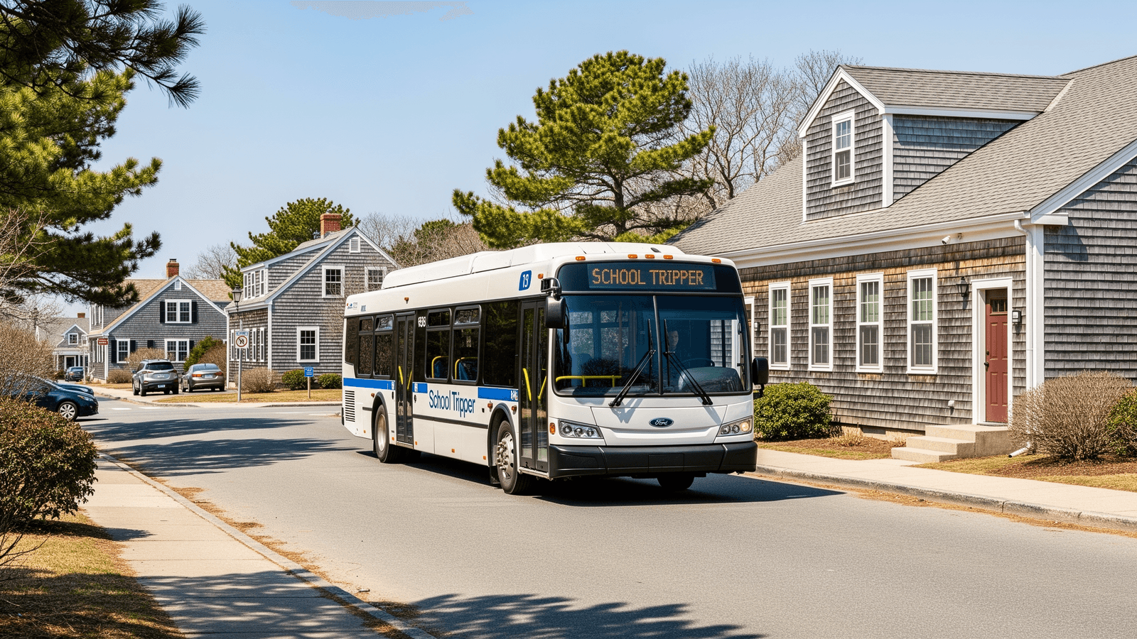 Ilustração: Nantucket oferece ônibus gratuito para estudantes durante crise de motoristas