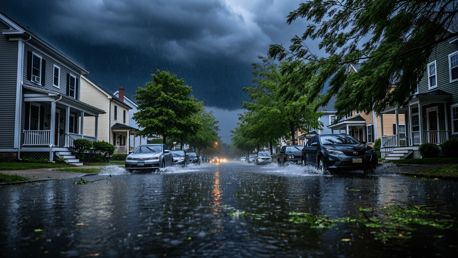 Ilustração: Massachusetts terá quinta-feira de tempestades em duas rodadas; há risco de alagamentos
