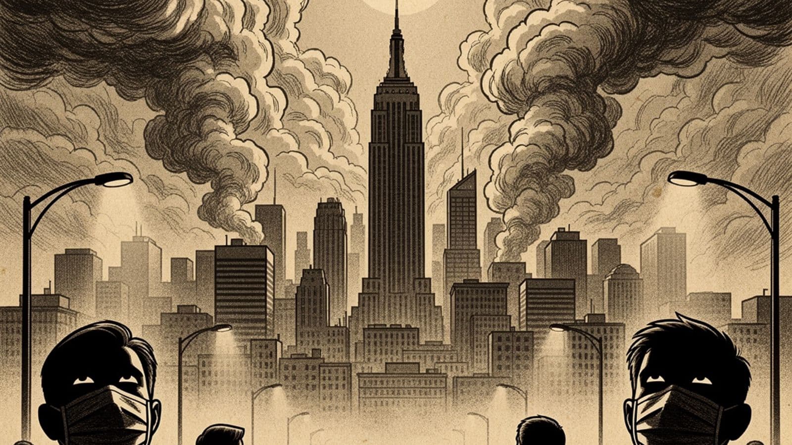 Ilustração: Fumaça de incêndios coloca cidades dos EUA no topo do ranking de pior qualidade do ar