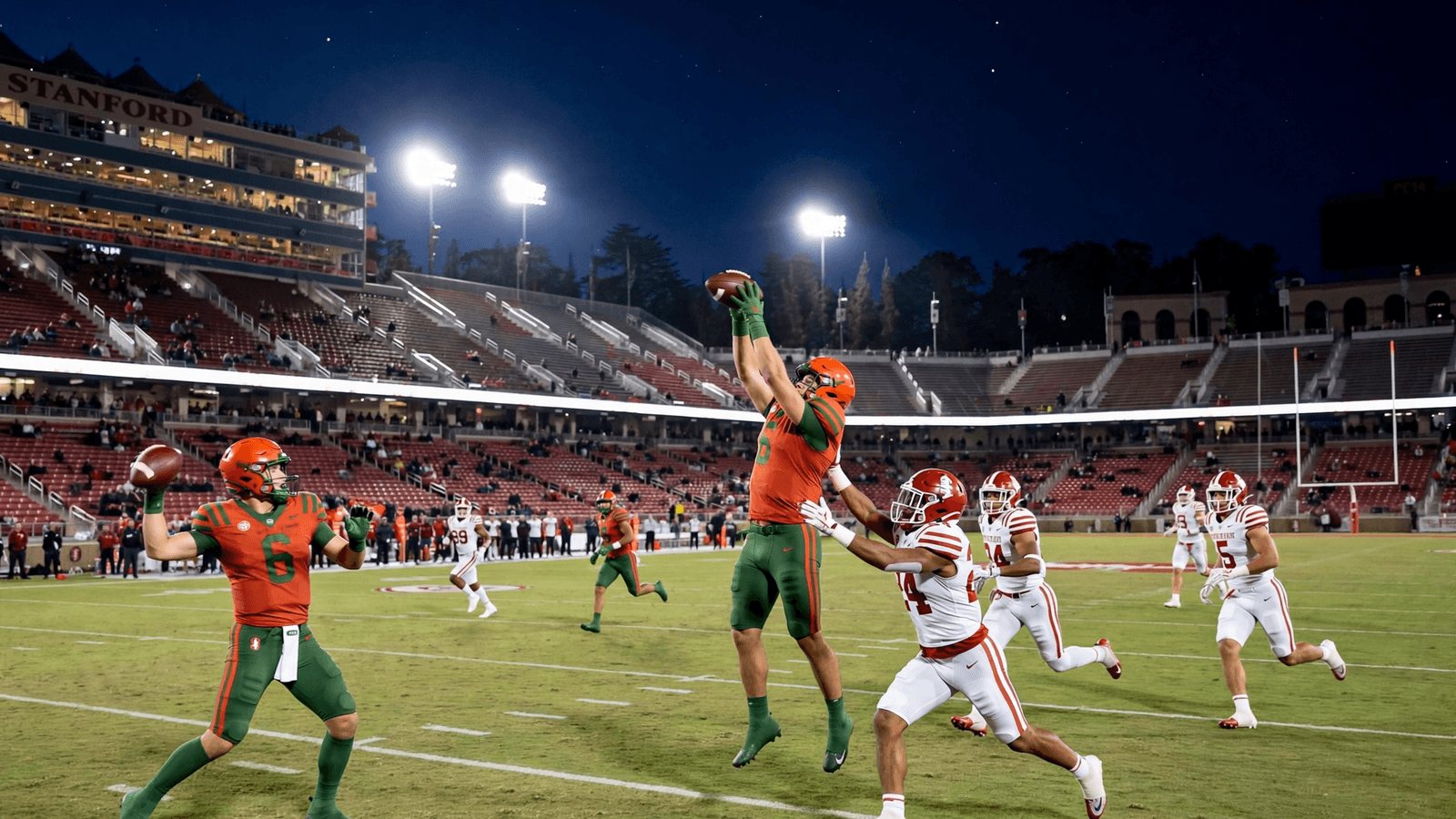 Ilustração: Miami Hurricanes atropela Stanford na estreia: Toney bate recorde e Mensah lança 5 TDs