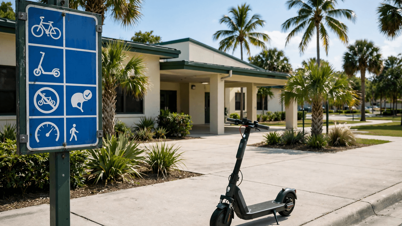 Ilustração: Nova regra para e-bikes e e-scooters nas escolas de Orange County entra em vigor nesta terça