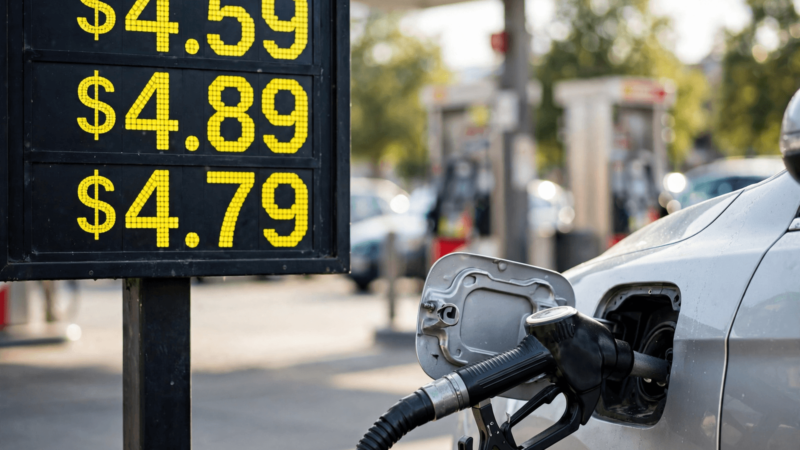 Ilustração: Agosto mais caro da história: gasolina nos EUA já passa de US$ 4 por galão e não dá sinais de trégua
