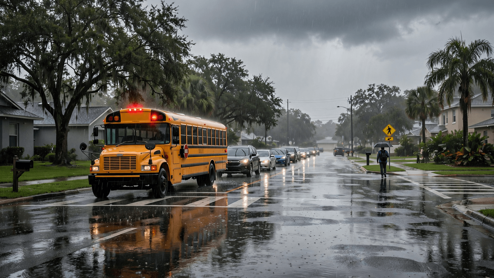 Ilustração: Terça-feira em Orlando terá chuva acima do normal no retorno ao trabalho e às aulas