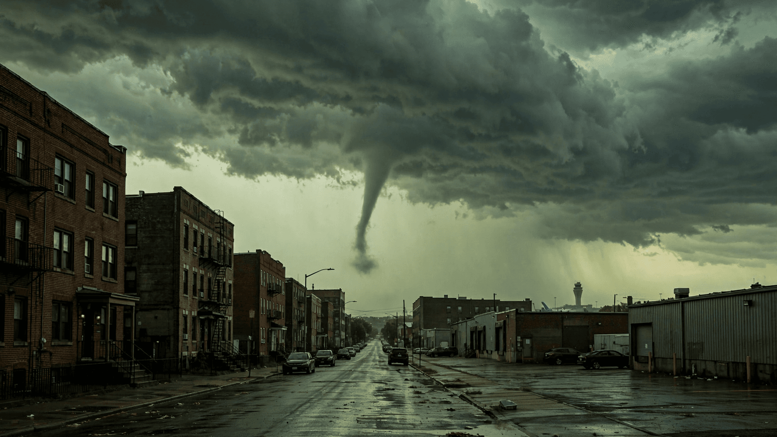Ilustração: Alerta de tornado em Newark, NJ: busque abrigo imediatamente