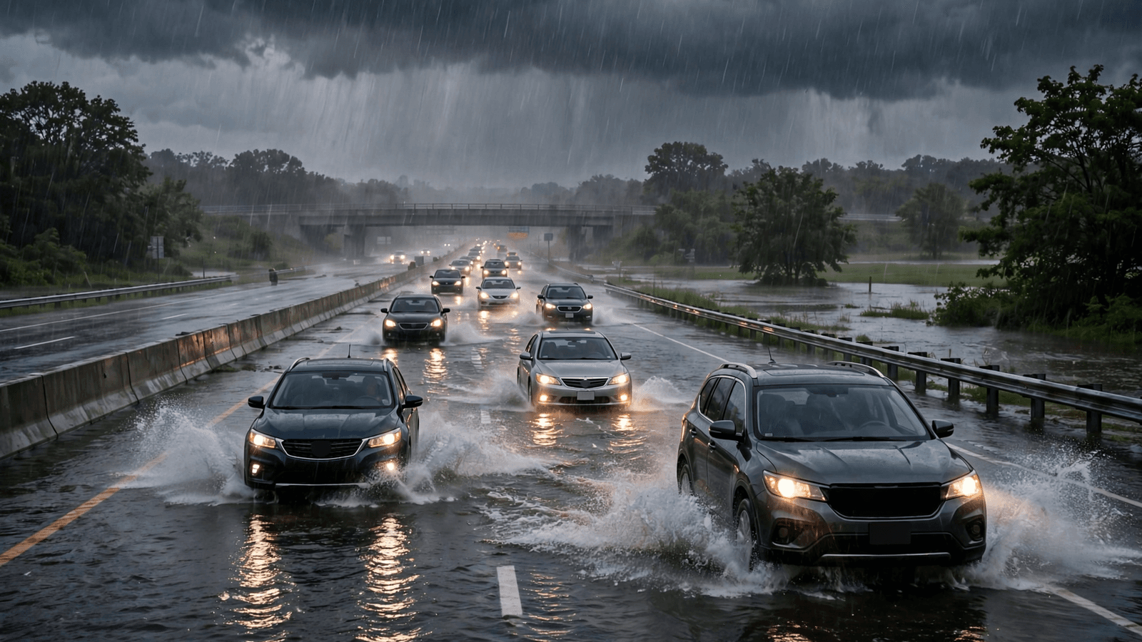 Ilustração: Alerta de enchente relâmpago em Nova Jersey: tempestades severas no horário de pico ameaçam a volta para casa