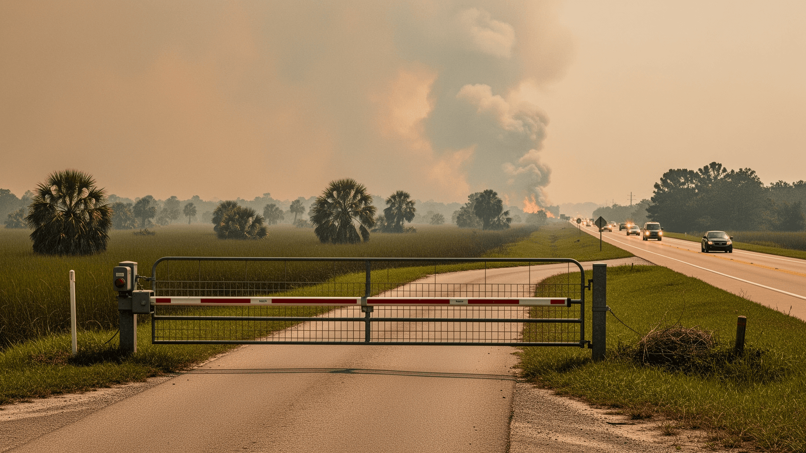 Ilustração: Incêndios florestais nos Everglades fecham entrada principal e afetam turistas