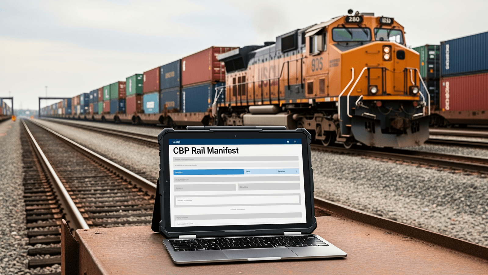 Ilustração: Nova regra da CBP exige manifesto eletrônico para cargas ferroviárias de exportação nos EUA
