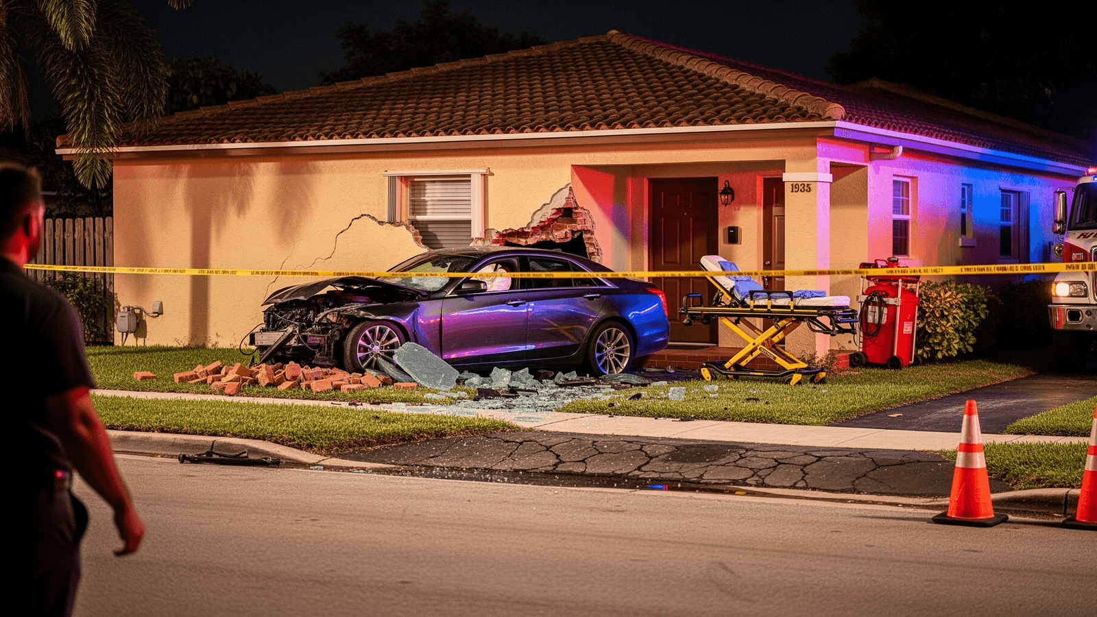 Ilustração: Motorista bêbado bate Cadillac em casa e mata idoso de 82 anos dormindo perto de Coral Gables