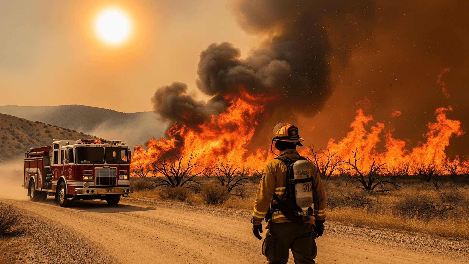 Ilustração: Ondas de calor recordes no oeste dos EUA travam combate a incêndios e elevam mortes no Arizona — brasileiros devem redob