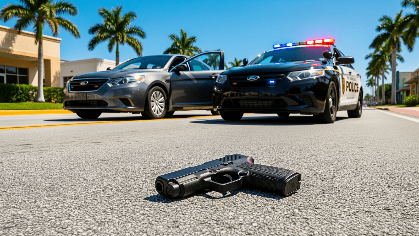 Ilustração: Homem de 59 anos é preso por apontar arma durante briga de trânsito em Dania Beach