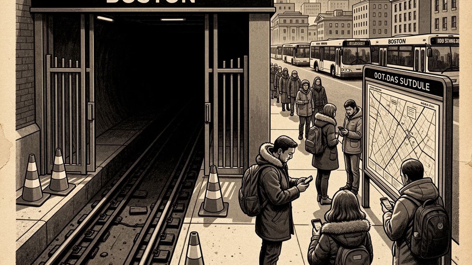 Ilustração: Linha Vermelha do metrô de Boston ficará totalmente fechada por 10 dias; veja como se preparar
