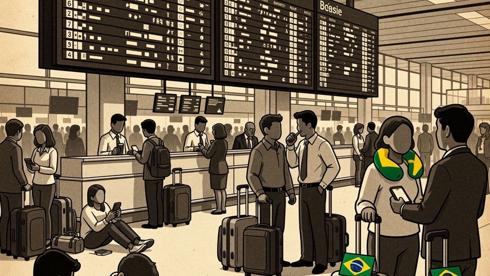 Ilustração: Mais de 1.200 voos atrasados e 334 cancelados nos EUA: como isso afeta brasileiros que moram no país